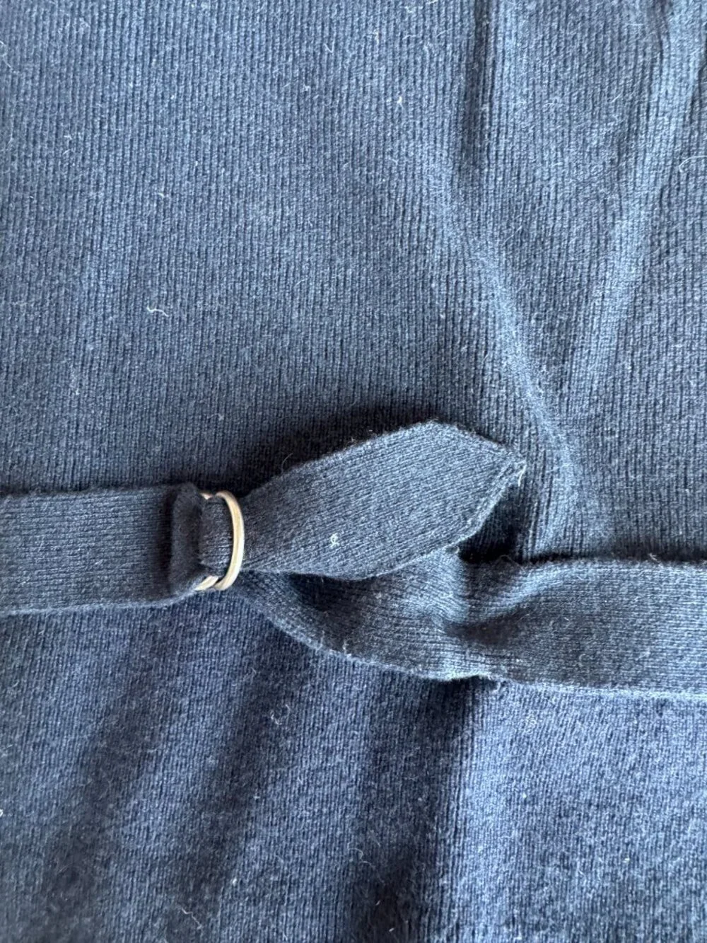 Cashmere-blend cardigan sweater-vest in pinstripe